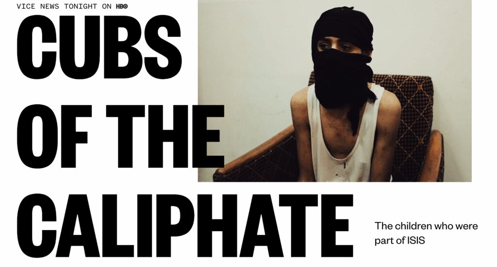 Masked individual beside bold text reading 'BANS THE CALIPHATE'.
