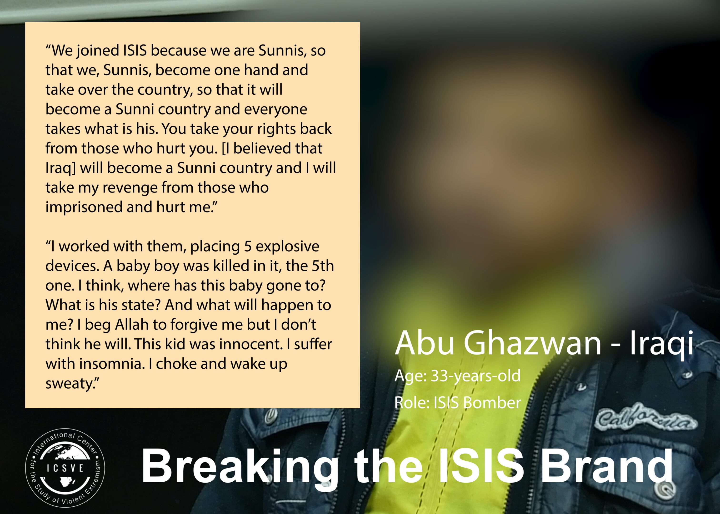 Breaking news segment about Abu Ghazwan with blurred face.