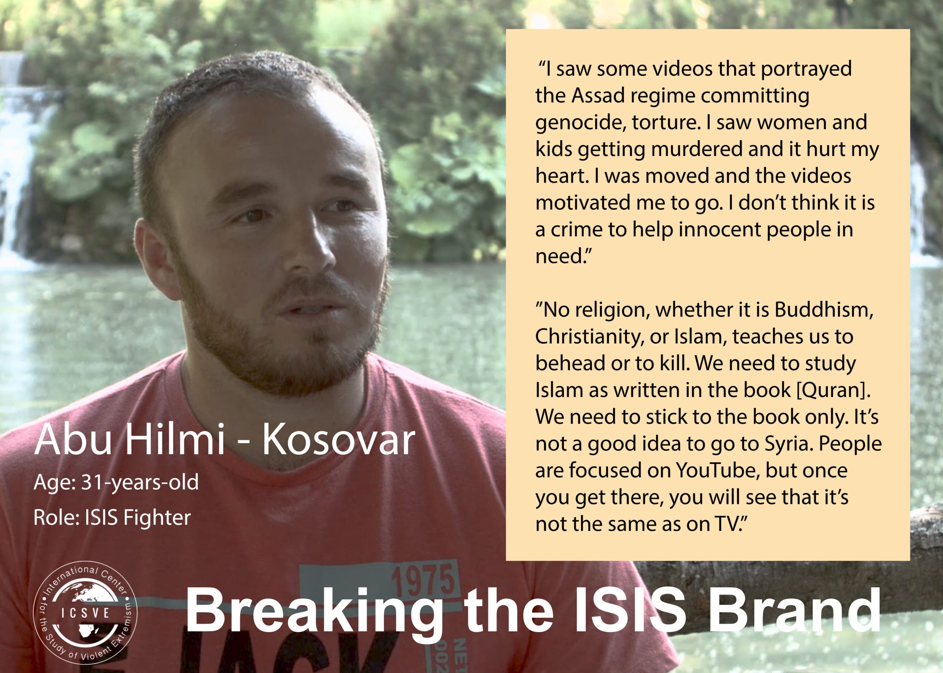 Man shares his views on ISIS and religion in a video interview.