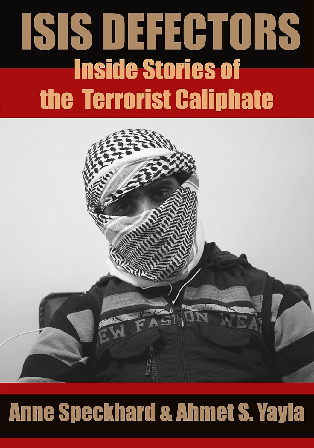 Masked individual in keffiyeh, titled 'Inside Stories of the Terrorist Caliphate'.