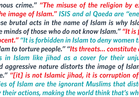 A quote about the misuse of religion in terrorism by ISIS and Al Qaeda.